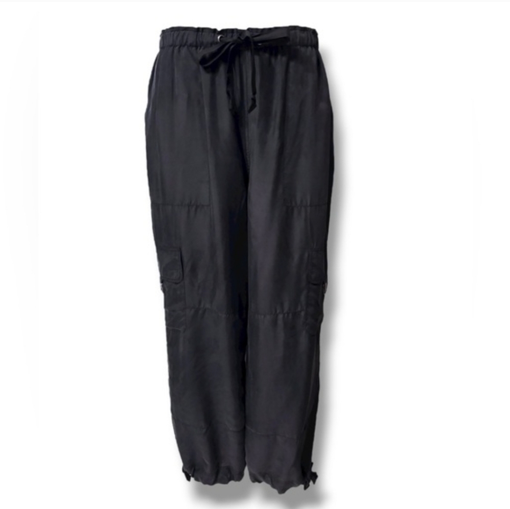 DEBRA DEROO Black Silk Cargo Jogger Size Medium VINTAGEVINTAGE 1980s-1990s100